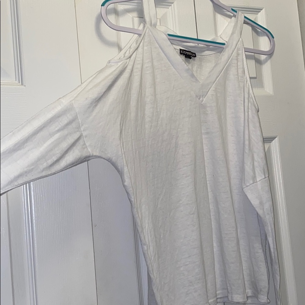 Cold Shoulder White Top